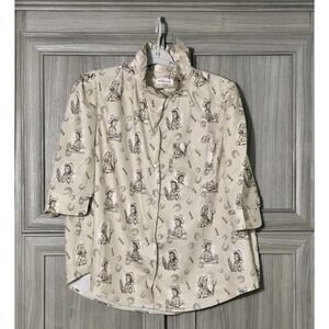 Back 40 Womans Pearl Snap Short Sleeve Blouse XL Country Cowgirl Horses